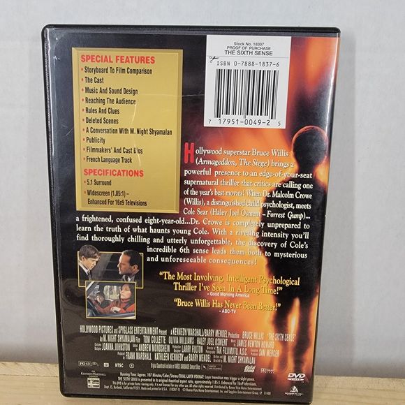 DVD The Sixth Sense Collector's Edition Series w/ insert - Picture 4 of 4